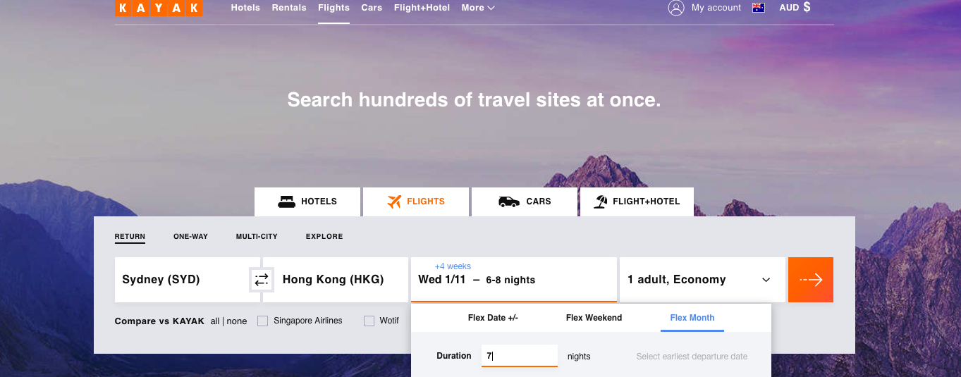 Find cheap flights to Hong Kong