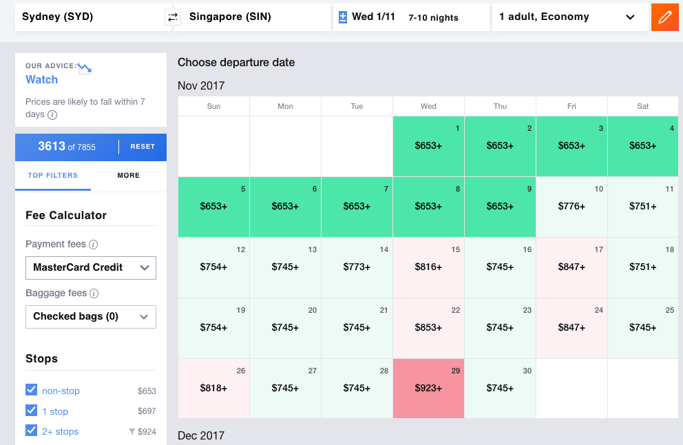 Find cheap flights to Singapore