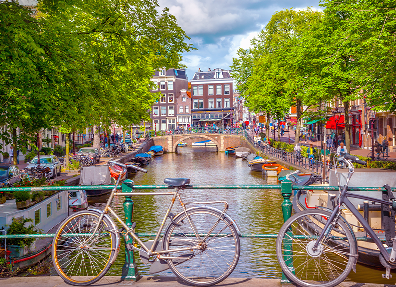 Amsterdam canals in summer