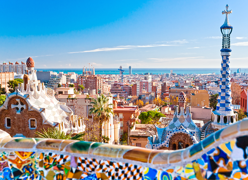 Barcelona city view from the Park Güell