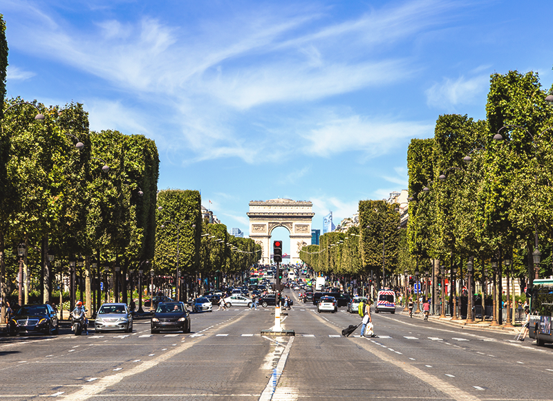 A summer view of Arc de Triomphe in Paris