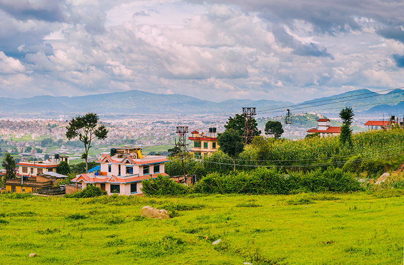 Verdant valley in Kathmandu, Nepal