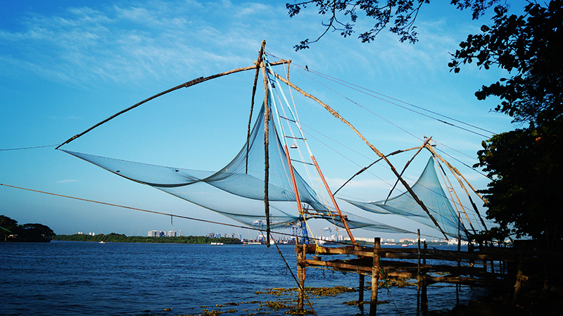 fishing lines in Kochi, India