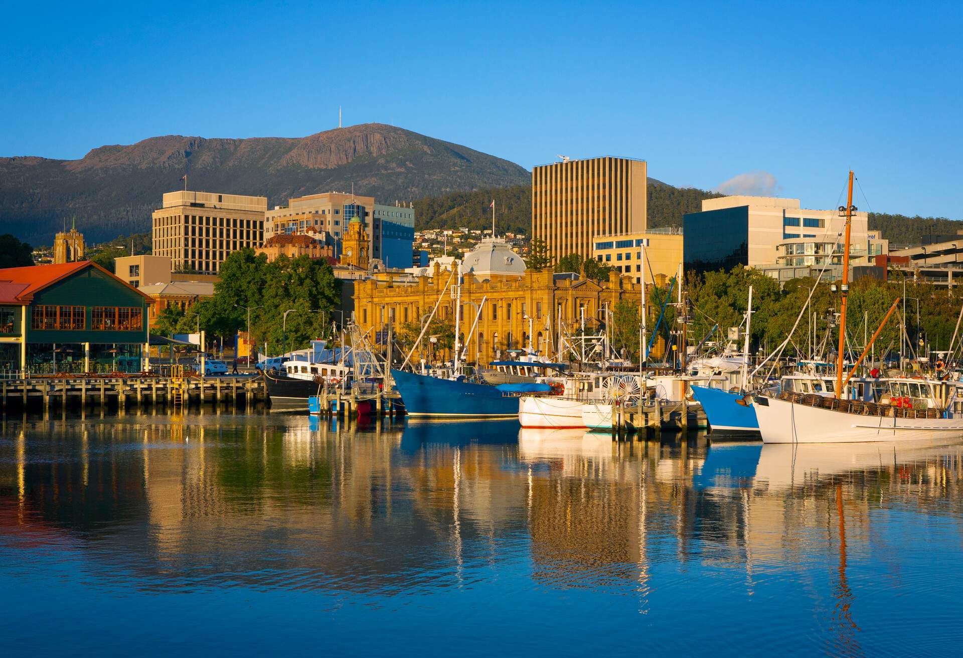 the city view of Australia, Tasmania, Hobart 