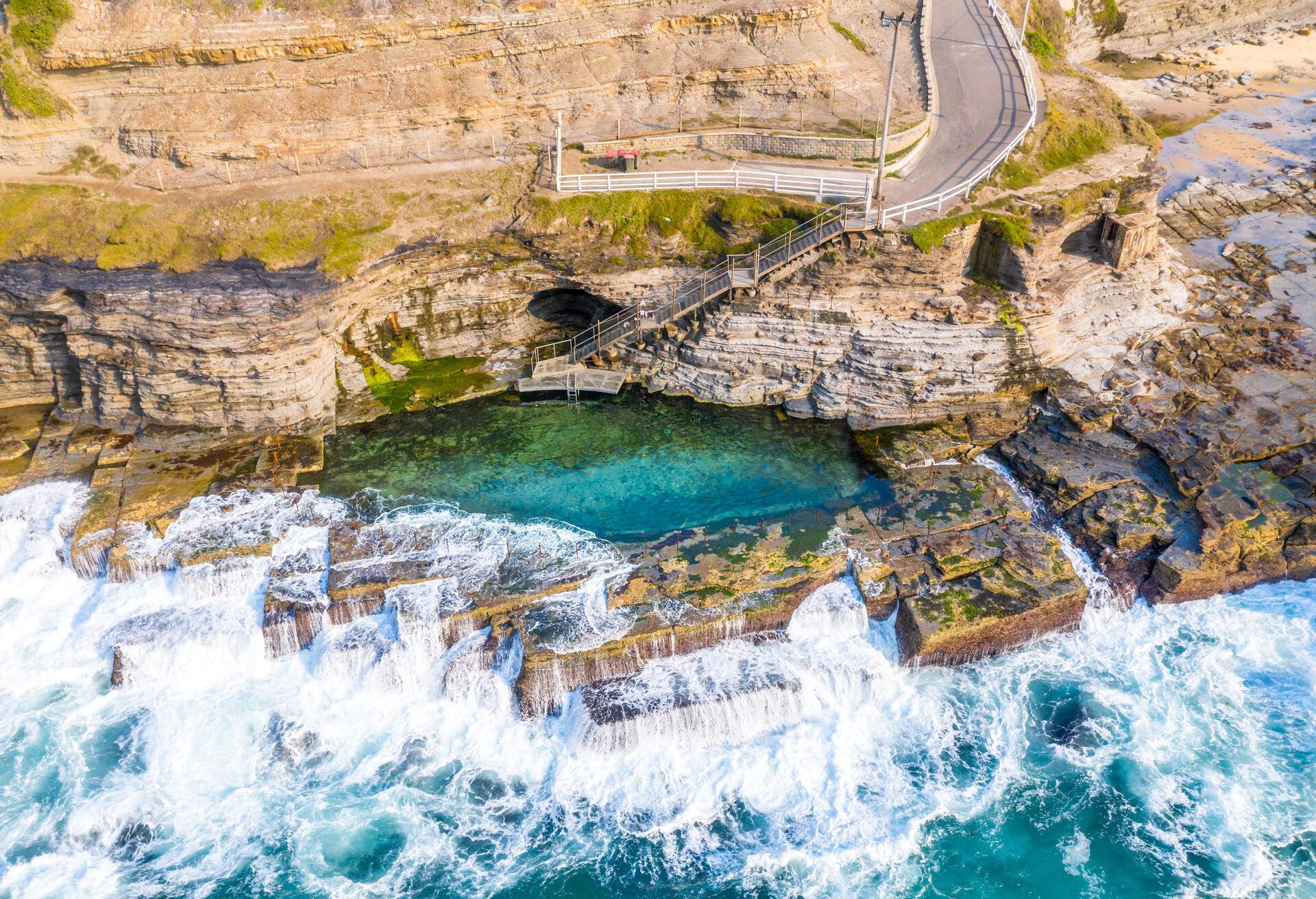 Bogey Hole, NSW, Australia. Thought to be the first ocean bath constructed in Asutralia. Originally constructed in 1819 by convicts under the orders of Commandant James Morisset for his personal use. Expanded significantly in 1884.