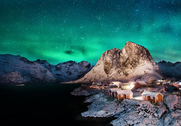 Hamnoy, Lofoten islands, Norway - the happiest countries in the world