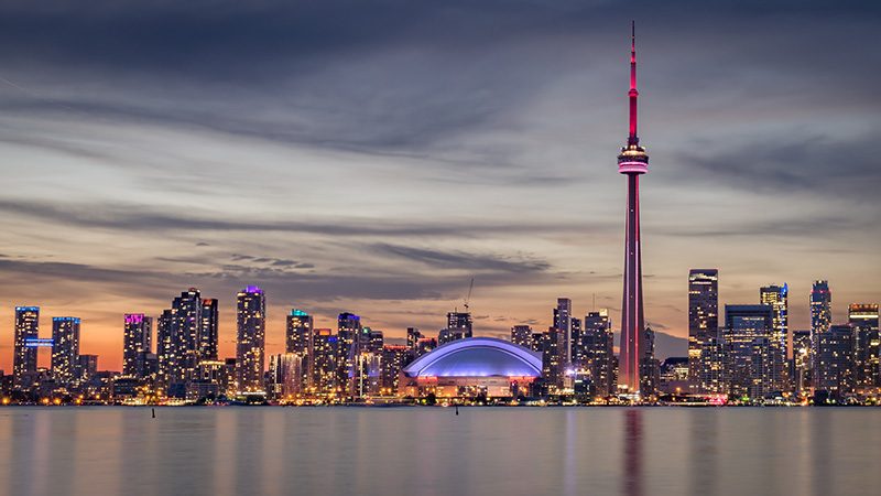 Skyline in Toronto, Canada - the happiest countries in the world