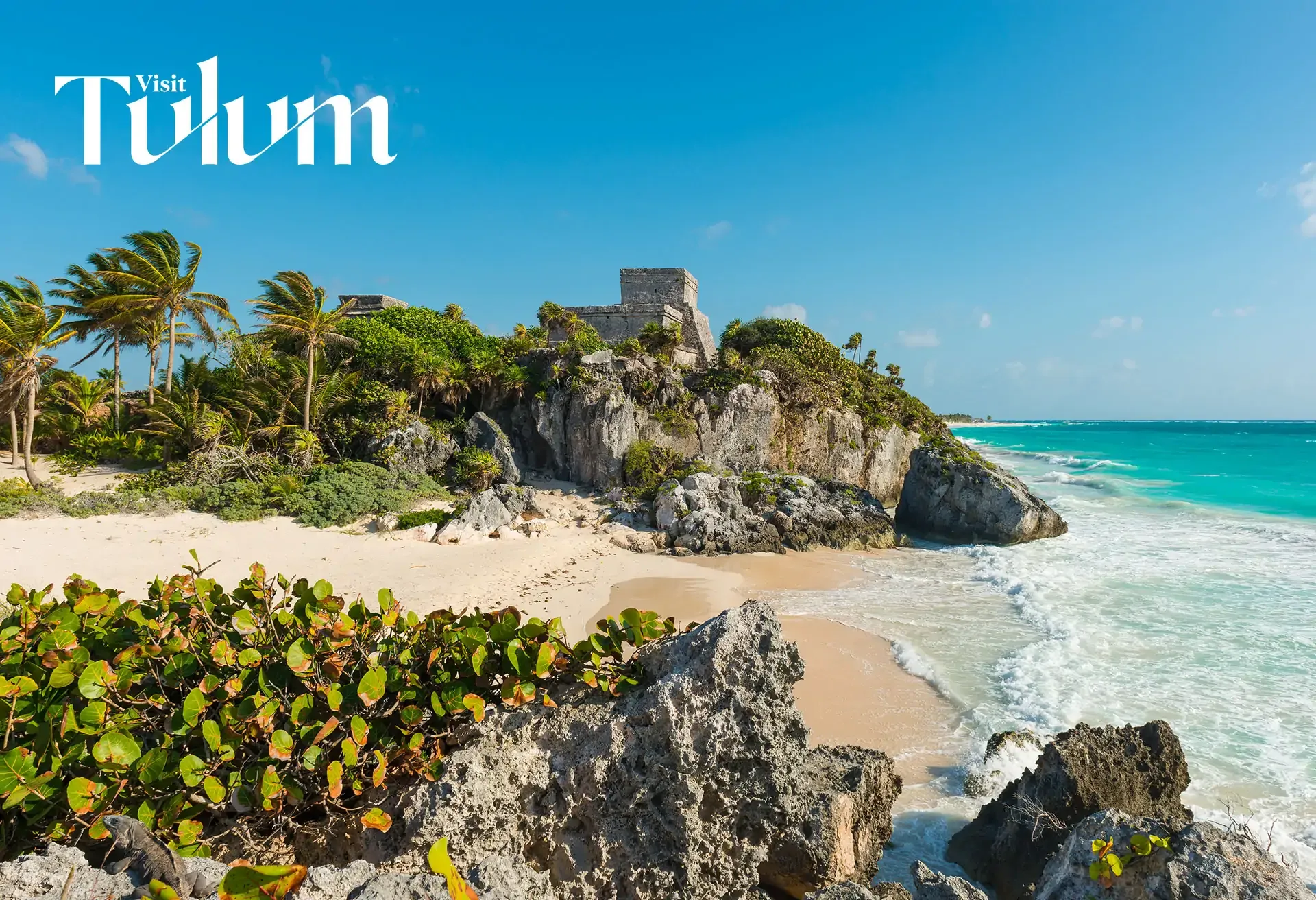 Scenic beach and ancient ruins at Tulum, Mexico – paradise with history.