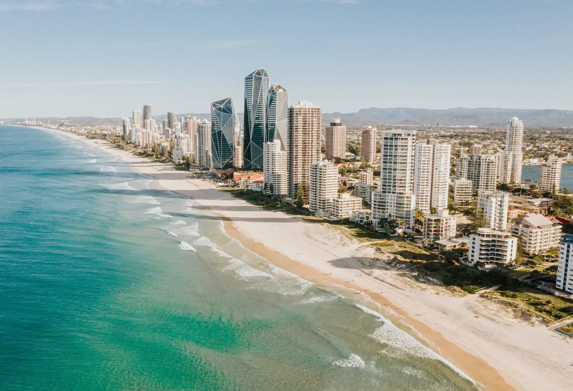 Aerial view of The Gold Coast strip, Queensland, Australia